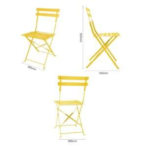 Bolero Perth Mellow Yellow Pavement Style Steel Folding Chairs (2 Pack) 5 hz365 npi25 5