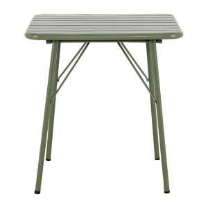 Bolero Amalfi Square Slatted Steel Folding Table Olive Green 700mm 3 hz820 npi25 2