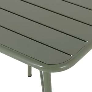 Bolero Amalfi Square Slatted Steel Folding Table Olive Green 700mm 4 hz820 npi25 4
