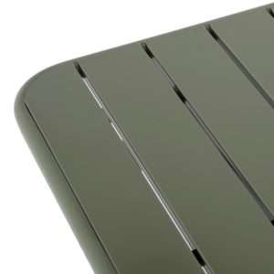 Bolero Amalfi Square Slatted Steel Folding Table Olive Green 700mm 5 hz820 npi25 5