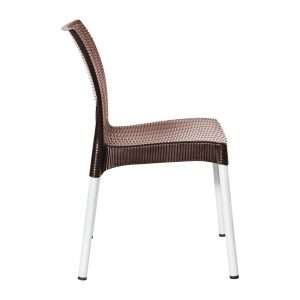 Bolero Elements Polypropylene Rattan Side Chairs Dark Brown (4 Pack) 5 ja914 npi25 4