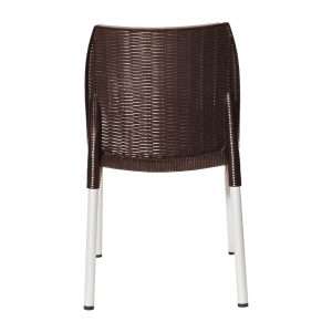Bolero Elements Polypropylene Rattan Side Chairs Dark Brown (4 Pack) 6 ja914 npi25 5