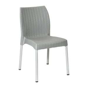 Bolero Elements Polypropylene Rattan Side Chairs Grey (4 Pack)