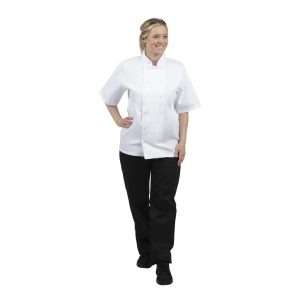 Whites Boston Unisex Chef Jackets Short Sleeve White L (5 Pack) 10 b250 xs whitesnew3