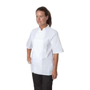 Whites Boston Unisex Chef Jackets Short Sleeve White L (5 Pack) 11 b250 chefjacket6