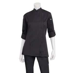 Chef Works Hartford Lightweight Zip Womens Chef Jacket Black S 4 bb090 3 chefworks