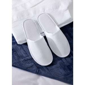 Mitre Essentials Honeycomb Slipper Closed Toe White