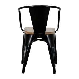Bolero Bistro Curve Armchairs with Wooden Seat Pad Black (4 Pack) 4 hz804 npi25 5