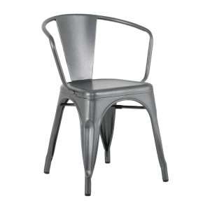 Bolero Bistro Curve Armchairs Gunmetal (4 Pack)