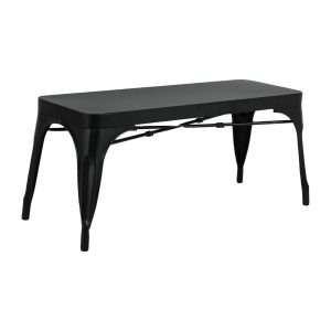 Bolero Bistro Metal Benches Black 1000mm (2 Pack)