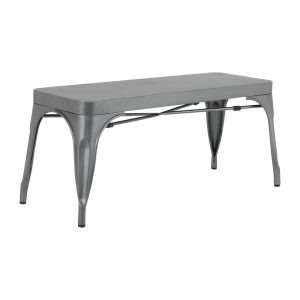 Bolero Bistro Metal Benches Gunmetal 1000mm (2 Pack)