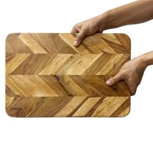Vogue Chevron Effect Acacia Wood Chopping Board Medium 455x305mm 3 jb124 npi25 3