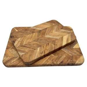 Vogue Chevron Effect Acacia Wood Chopping Board Large 560x405mm 4 jb125 npi25 4