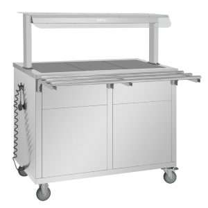 Buffalo Mobile Servery with Solid Heated Top 3x 1/1 GN 6 jb186 upd25 3