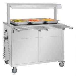 Buffalo Mobile Servery with Solid Heated Top 3x 1/1 GN 7 jb186 upd25 5