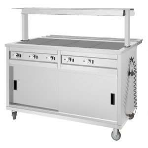 Buffalo Mobile Servery with Solid Heated Top 4x 1/1 GN 5 jb187 upd25 2
