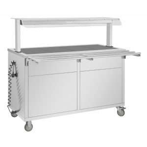 Buffalo Mobile Servery with Solid Heated Top 4x 1/1 GN 6 jb187 upd25 3