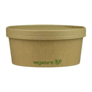 Vegware Round Food Containers Kraft 150-Series 750ml (300 Pack)