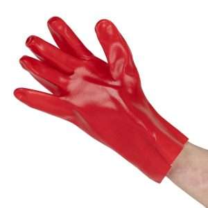 KeepSAFE PVC Coated Gauntlets Red 27cm Size 9 (12 Pack)