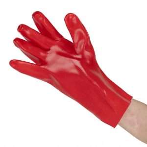 KeepSAFE PVC Coated Gauntlets Red 35cm Size 10 (12 Pack)