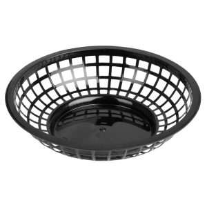 Olympia Kristallon PP Food Baskets Round Black 200x50mm (6 Pack)