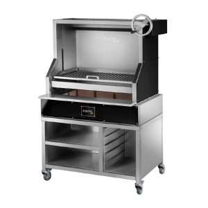 Pujadas Open Grill with Rod Bars and Mobile Cabinet 8581010B