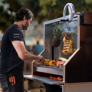 Pujadas Open Grill with V-Shaped Bars and Mobile Cabinet 8581011B 3 je925 npi25 4