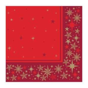 Swantex Lunch Napkins Merry & Bright Red 330x330mm (1000 Pack)