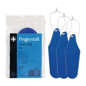 Reliance Medical Fingerstalls Assorted Sizes Blue (10 Pack)