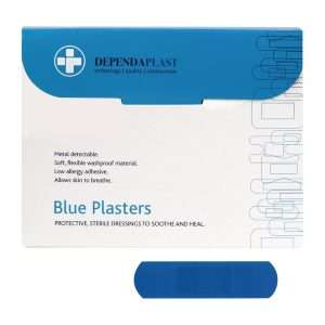 Dependaplast Blue Food Area Plasters 7.5x2.5cm ( 100 Pack)
