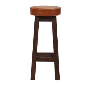 Everyday Wessex Dark Walnut High Stool with Bison Tan Seat (2 Pack)