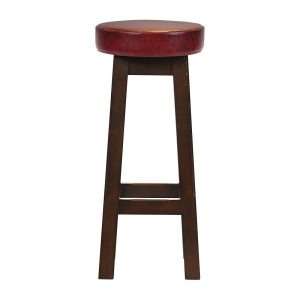 Everyday Wessex Dark Walnut High Stool with Bison Bordeaux Seat (2 Pack)