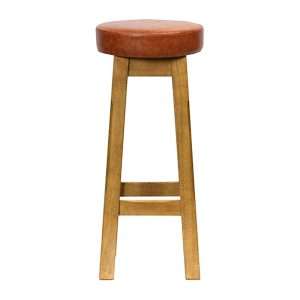 Everyday Wessex Weathered Oak High Stool with Bison Tan Seat (2 Pack)