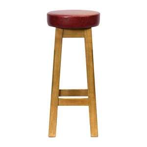 Everyday Wessex Weathered Oak High Stool with Bison Bordeaux Seat (2 Pack)