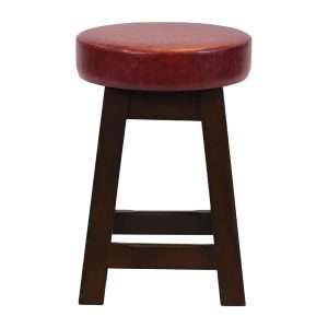 Everyday Wessex Dark Walnut Low Stool with Bison Bordeaux Seat (2 Pack)
