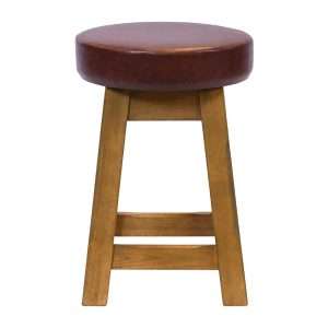Everyday Wessex Weathered Oak Low Stool with Bison Espresso Seat (2 Pack)