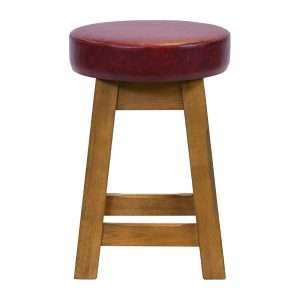 Everyday Wessex Weathered Oak Low Stool with Bison Bordeaux Seat (2 Pack)