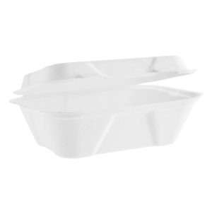 Vegware Nourish Moulded Fibre Clamshell Takeaway Boxes 7x5" (500 Pack)