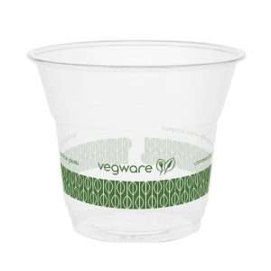 Vegware Slim Cold Cups Green Band PLA 76-Series 142ml (2000 Pack)