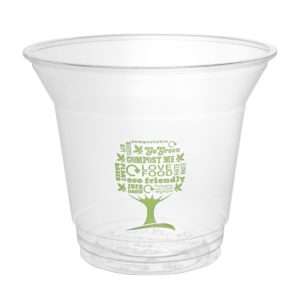 Vegware Slim Cold Cups Green Tree PLA 96-Series 256ml (1000 Pack)