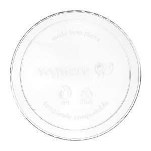 Vegware Round PLA Deli Pot Lids - Fits 8-32oz Pots (500 Pack)