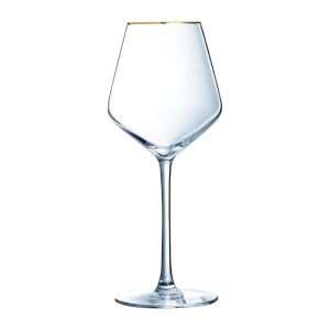 Cristal d'Arques Ultime Gold Band Wine Glasses 380ml (8 Pack)
