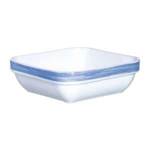 Arcoroc Brush Square Stacking Dishes Blue 110mm (24 Pack)