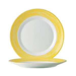 Arcoroc Brush Dinner Plates Yellow 252mm (12 Pack) 4 jk577 npi25 5