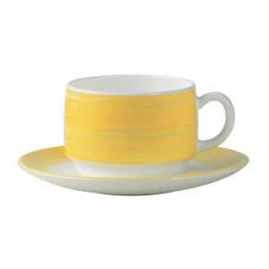 Arcoroc Brush Saucers Yellow 140mm (48 Pack)