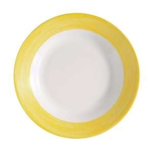 Arcoroc Brush Soup Plates Yellow 225mm (12 Pack)