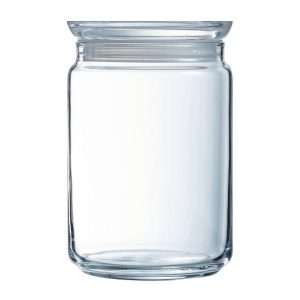Luminarc Pure Jars with Glasses Lids 1Ltr (6 Pack)