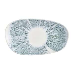 Churchill Lyra Organic Oblong Plates Blue Opal 260x150mm (12 Pack)