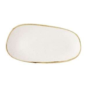 Churchill Stonecast Opal Oblong Plates Barley White 350x185mm (6 Pack)