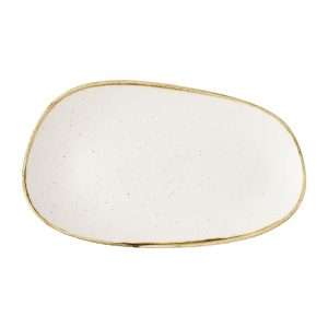 Churchill Stonecast Opal Oblong Plates Barley White 220x130mm (12 Pack)